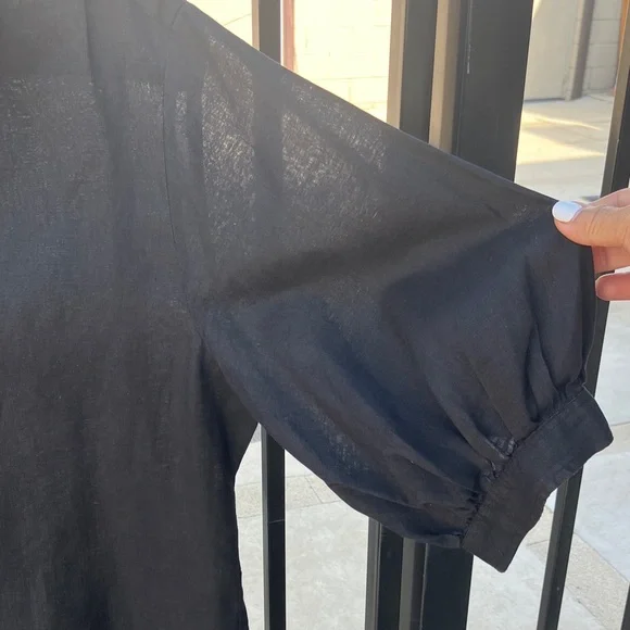 Ralph Lauren Black Linen Blouse - Picture 3 of 6